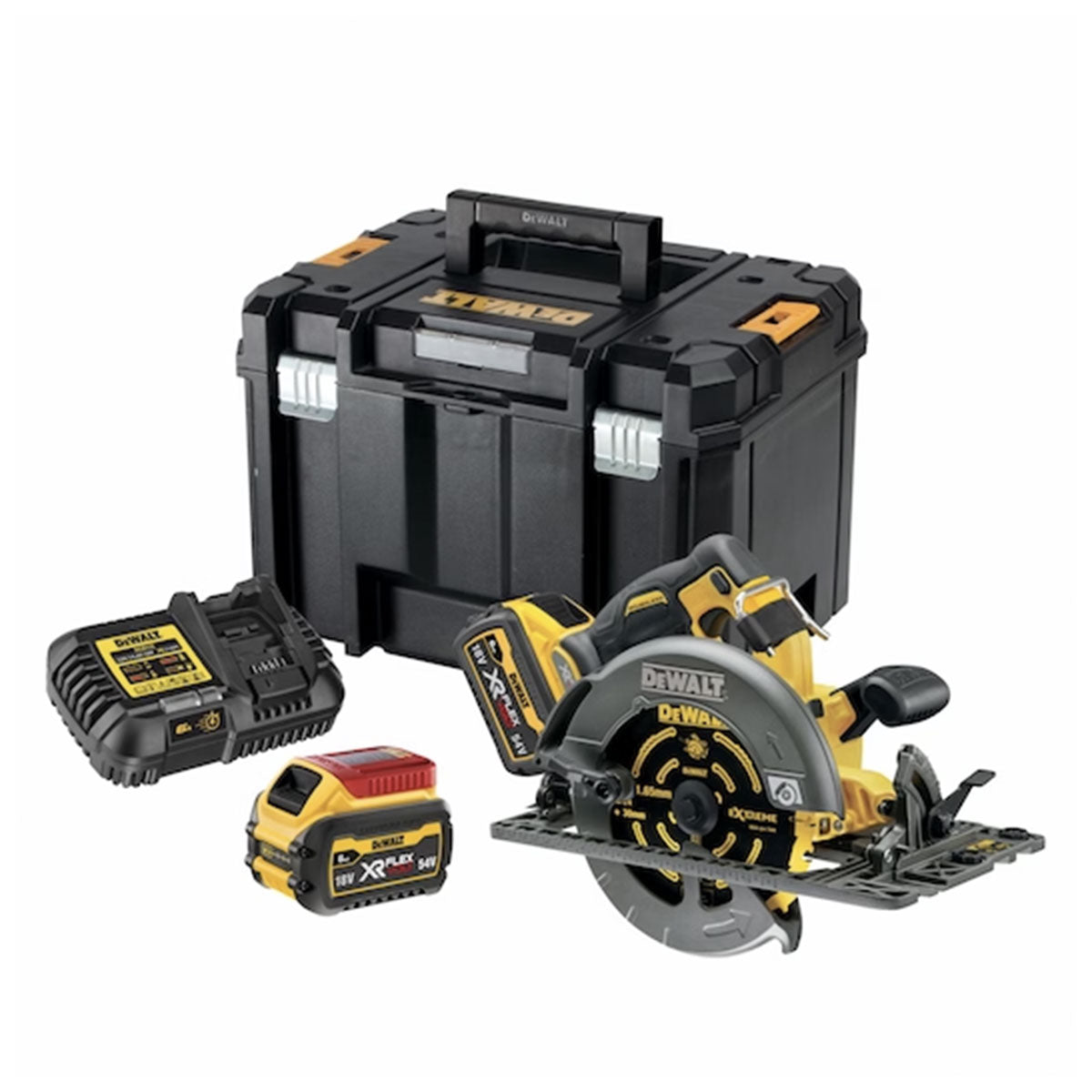 Circular saw diameter 190 mm depth 61 mm 54V XR FLEXVOLT 2x6ah high power in TSTACK CASE and ACCESSORIES - DeWALT - DCS579T2-QW Circular saw diameter 190 mm depth 61 mm 54V XR FLEXVOLT 2x6ah high power in TSTACK CASE and ACCESSORIES - DeWALT - DCS579T2-QW